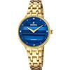 Festina Orologio Donna Analogico Acciaio Inossidabile 316L Oro - Quarzo - Vetro minerale alta resistenza - Impermeabile 5 ATM F20601/A - Mademoiselle