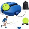 Piashow Set allenamento tennis, base per allenatore con 2 palline da tennis, attrezzatura da tennis portatile, allenatore per palline da tennis con corda, set allenatore di tennis per esterni, giardino, parco