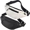 Leikedun Set di 2 Marsupio Donna Uomo, Marsupio Viaggio da Lavoro, Marsupi Sportivo a Tracolla Regolabile, per Viaggi, Running, Uso Quotidiano (nero + beige)
