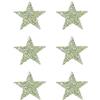PATIKIL Stelle Termoadesive, 6pz Stelle Adesive Argento con Strass Glitter e Cristalli Patch di Stoffa per Artigianato Fai da Te Riparazione Abbigliamento Jeans, Verde Chiaro 6cm