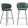 Drawer Calicosy - Set di 2 sgabelli in tessuto con gambe in metallo nero H65 cm - RUSH