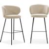 Calicosy - Set di 2 sgabelli in tessuto con gambe in metallo nero H65 cm - RUSH