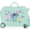 JOUMMA BAGS Stitch Little Des Trolley da Viaggio Cavalcabile Abs 50 cm 4 Ruote Turchese