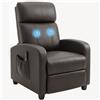 HOMCOM Poltrona Relax Massaggiante con 8 Programmi e Telecomando, Reclinazione fino a150° e Poggiapiedi, spessa imbottitura e in PU, Marrone| Aosom Italy