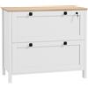 HOMCOM Armadietto Portadocumenti con 2 Cassetti per Cartelle A4, Serratura e Chiavi, 76x40x76cm, Bianco