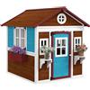 Outsunny Casetta per Bambini 3-8 Anni con Tetto Inclinabile, Vasi e Fioriere, in Legno di Abete, 114x126.4x135 cm|Aosom