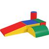 HOMCOM Set Costruzioni Morbide per Bimbi 1-3 Anni con 5 Blocchi Colorati, in Finta Pelle e Schiuma, Multicolore