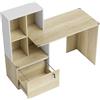 HOMCOM Scrivania con Libreria, Cassetto A4, Lettera, Legale Serratura e 2 Chiavi, Scrivania Salvaspazio, 126x50x109 cm, Bianco | Aosom Italy