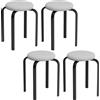HOMCOM Set di 4 Sgabelli Impilabili HOMCOM Moderni con Cuscino Tondi, Grigio | Aosom Italy