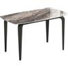 HOMCOM Tavolo 4 Persone, 130x70 cm, Moderno con Piano in Pietra Sinterizzata, Marrone | Aosom Italy