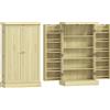 HOMCOM Dispensa 104 cm, 12 rastrelliere spezie, ripiani regolabili, legno naturale. | Aosom Italy