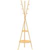 HOMCOM Albero Porta Abiti con 9 Ganci e 2 Ripiani, Naturale | Aosom Italy