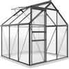 Outsunny Serra in Policarbonato e Alluminio con Porta a Battente e Finestra a Tetto, 3.6㎡, Grigio | Aosom Italy