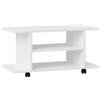 HOMCOM Mobile Porta TV Moderno con Ripiani, Ruote Girevoli e Freni, 80x40x40 cm, Bianco | Aosom Italy