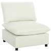 HOMCOM Poltrona da Salotto, Divano 1 Posto Moderno senza Braccioli con Seduta Ampia, Cuscini Spessi, 146x85x78 cm, Crème | Aosom Italy