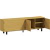 HOMCOM Mobile TV 180 cm, Mobile per Televisori da 208,3 cm con 4 Ante ad Apertura a Pressione, 180x35x55,5 cm, Effetto Legno Naturale | Aosom Italy