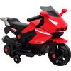 AIYAPLAY Moto elettrica per bambini con clacson, fari e funzione musica, 75x36x49 cm, Rosso | Aosom Italy