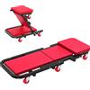 HOMCOM carrello 2 in 1 di ispezione meccanico pieghevole a Z, Tavola a rotelle per ispezione, 101,5x40x 3,5 cm, rosso | Aosom Italy
