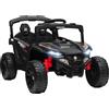 AIYAPLAY Auto Elettrica per Bambini con Telecomando e 2,4G Sospensione, Posteriore Fari e Musica, 88x57.5x55.5 cm, Nero | Aosom Italy