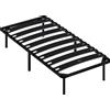 HOMCOM Struttura Letto con Telaio in Acciaio, Doghe in Pioppo e Spazio di Stoccaggio, 90x190x33 cm, Nero | Aosom Italy