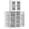HOMCOM Mobile Dispensa 162 cm, Credenza Cucina, Ante Soft-Close Acrilico, Ripiani, Bianco. | Aosom Italy