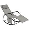 SONGMICS Sedia a Dondolo, Poltrona Relax, con Dispositivo di Fissaggio, Cuscino Regolabile, Struttura in Acciaio, Tessuto Traspirante, Tasca Portaoggetti, 156,2 x 97,3 x 151 cm, Grigio Tortora