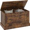 HOMCOM Baule portaoggetti HOMCOM, baule portaoggetti per bevande e giocattoli, con cerniera di sicurezza, per soggiorno, ingresso, 80x40x45 cm, marrone rustico