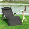 SoBuy OGS38 Lettino prendisole da giardino Sedia con poggiatesta Sdraio per esterni giardino spiaggia Sedia da campeggio 165x55x67 cm