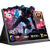 Uperfect Monitor Portatile UPERFECT 16'' 4K, Schermo Esterno per Laptop 1200 Nits, Display USB C HDMI per PC Gaming con Altoparlanti e Supporto