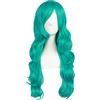 MapofBeauty 60cm/ 24 Pollice Lungo Ricci Donna Ricci Parrucche (Verde)