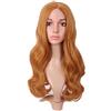 MapofBeauty 22 Pollic/55cm Lungo Profondo Onda Con Frange Sintetico Fibra Ricci Capelli Middle Cosplay Parrucche (Dorato Arancione)