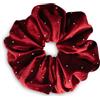 SXQLYH Elastico per capelli Scrunchie in velluto con strass, grande elastico per capelli spesso e morbido in velluto, scrunchies per coda di cavallo invernale per capelli spessi e lunghi per donne (rosso)