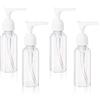 Sliverdew 4 bottiglie trasparenti da viaggio, ricaricabili, in plastica, da 50 ml, per cosmetici, lozione, shampoo liquido, 4 pezzi