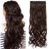 SEGO Extension Capelli Clip Ricci Biondi Fascia Unica 60cm Hair Extensions Posticci Sintetici Ondulati 3/4 Full Head 120g - Castano Cioccolato