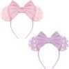 DRESHOW 2 Pezzi Cerchietto con Orecchie da Topo Fasce Orecchie da Topo Cerchietti Carnevale per Donna per Capelli Belle Orecchie da Topo Copricapo Decorazioni