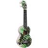 MAHALO - Ukulele soprano Monstera con custodia e supporto a parete.