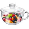 WDOPEN Tazza in vetro da 20 OZ trasparente con coperchio per il tè della colazione, latte, bevande, farina d'avena, yogurt