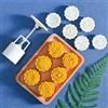 Pwsap Stampo per Torta di Luna con 6 francobolli, Fiori Stampi Mooncake fai da te per biscotti da 50g, stampo per torta di luna a pressione a mano, strumenti da forno per Torte, Biscotti,Mooncake