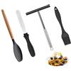Rbleote 4 Pezzi Spatola Crepes Set 12×20 Cm Spatola per Crepes In Acciaio Inox per Pancake Pastella per Crêpe O Palatschinken Lavabile in Lavastoviglie