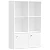 VASAGLE Libreria, Scaffale Libreria a 3 Ripiani, Scaffale Portaoggetti, 29 x 65,8 x 97,8 cm, 2 Scomparti con Ante, per Soggiorno Studio Sala da Pranzo, Bianco Nuvola LBC506WB01
