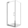 LANERI Box Doccia Con Parete Fissa Laterale e Porta Rototraslante Con Perni Asimmetrici Vetro 8 MM H 200 CROMO (CROMO, 120 (118-120) FISSA x PORTA 90 (87-90))