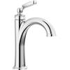Delta Faucet Woodhurst Rubinetto da bagno a foro singolo cromato, rubinetto da bagno a maniglia singola, rubinetto per lavabo da bagno, tecnologia di tenuta diamantata, gruppo di scarico, cromato