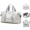 WEPOET Borsone da Viaggio Donna Uomo, Borsa Ospedale Parto con Scomparto Scarpe e Tasca Umida, Borsa Weekend Donna per Fitness e Viaggi， Borsone da Cabina Ryanair Easyjet(Bianco grigio)