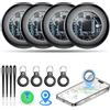 Tukio Air Tracker Tags 4 Pack Nera, Smart Air Tracker Localizzatore Funzona con Apple Dov'è App (solo iOS),5.3 Bluetooth Tracker Trova Oggetti per Chiavi,Bagagli,Valigie, AirTag Batteria Sostituibile