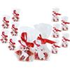 Candele D'Aurora Set 12 pezzi, 6 candele a cuore, 6 candele a stella, Colore rosso