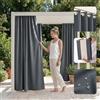 ROOM99 Tenda da giardino con occhielli, 155 x 200 cm, larghezza x altezza, per esterni, resistente alle intemperie, impermeabile, protezione solare, da giardino, antivento, grigio scuro, 1 pezzo