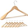 Relaxdays Grucce Appendiabiti, Set da 12 Appendini con Protezione Antitarme, Barra Appendi Pantaloni, Legno, Naturale