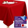 Gee Di Moda Tovaglia rettangolare, 178 x 305 cm, colore rosso, per tavolo rettangolare da 1,8 o 2,5 m, resistente e lavabile, per buffet, vacanze, cene, matrimoni e baby shower
