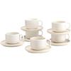 Creatable, 25260 Serie Uno Offwhite, set di stoviglie da 12 pezzi, per 6 persone, set di tazze in gres porcellanato, lavabile in lavastoviglie e forno a microonde, Made in Portogallo