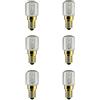 DL SERVICE 6 Lampadina Forno E14 15W, lampadina a pera per Forno, forno a Microonde resistente fino a 300°, Ø 22mm, lampadina di ricambio universale